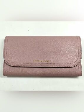 Burberry Rose Pink Leather Continental Wallet with COA